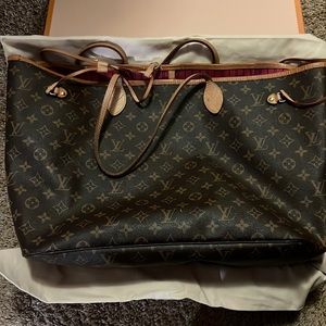 LV Neverfull MM Beige